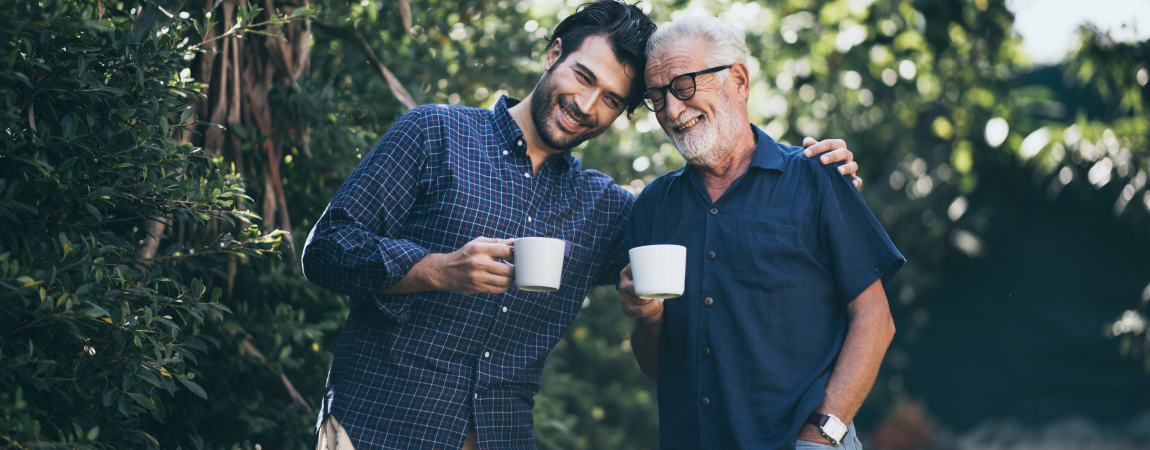 man and his senior loved one